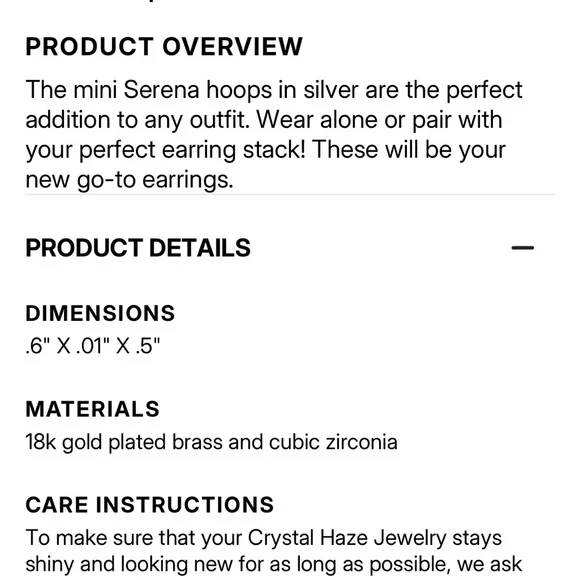 Crystal Haze Mini Serena Hoops - Picture 4 of 4